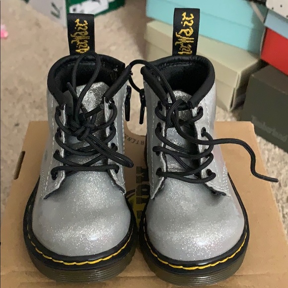silver dr martens